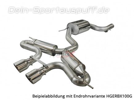 BULL-X Y-Style Edelstahl Mittig Sportauspuff-Komplettanlage ab Kat im R-Look Ø76mm Seat Leon 1P inkl. Endrohrsatz nach Wahl
