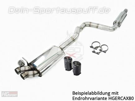 EGO-X Edelstahl Sportauspuff-Komplettanlage ab Kat mit Klappensteuerung Ø70mm VW Polo 5 GTI Facelift Typ 6C inkl. Endrohrsatz nach Wahl