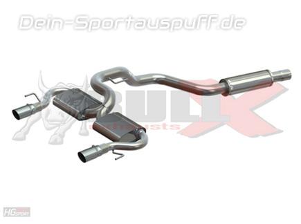 BULL-X Edelstahl Sportauspuff-Komplettanlage ab Kat Ø76mm Opel Corsa E OPC inkl. Endrohrsatz nach Wahl