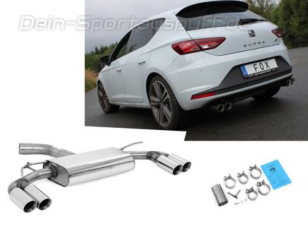 Fox Edelstahl Duplex Sportauspuff Seat Leon 5F Cupra 300 je 2x80mm rund doppelwandig abgeschrägt