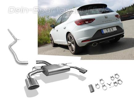 Fox Edelstahl Duplex Racing-Komplettanlage ab Kat Seat Leon 5F Cupra 300 je 140x90mm oval eingerollt abgeschrägt