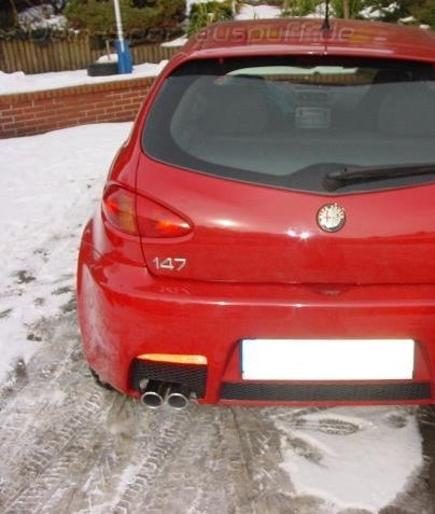 Ulter Sportauspuff Alfa Romeo 147 GTA 03- 70mm rund eingerollt abgeschrägt mit Absorber