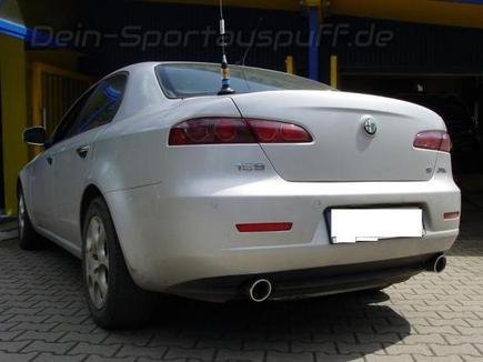 Ulter Duplex Sportauspuff Alfa Romeo 159 Lim., Sportwagon 2005- 90mm rund eingerollt abgeschrägt mit Absorber