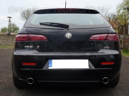 Ulter Duplex Sportauspuff Alfa Romeo 159 Lim., Sportwagon 05- 90mm rund eingerollt abgeschrägt mit Absorber