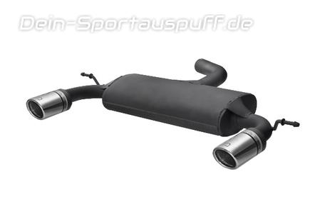 Ulter Duplex Sportauspuff Audi A3 8P 2003-2012 70mm rund eingerollt abgeschrägt mit Absorber