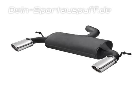 Ulter Duplex Sportauspuff Audi A3 8P SPORTBACK 2004- 120x80mm oval eingerollt seitlich abgeschrägt mit Absorber