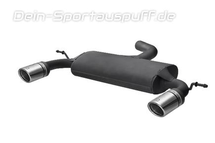Ulter Duplex Sportauspuff Audi A3 8P SPORTBACK 2004- 90mm rund eingerollt abgeschrägt mit Absorber