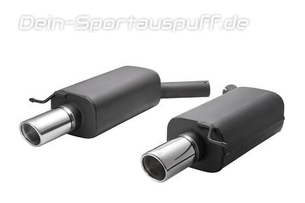 Ulter Duplex Sportauspuff Audi A8 4E QUATTRO 02-10 90mm rund eingerollt abgeschrägt mit Absorber