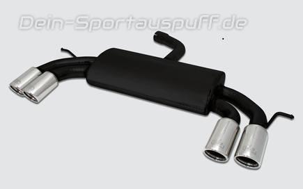 Ulter Duplex Sportauspuff Audi A3 8P 2003-2012 70mm rund eingerollt abgeschrägt mit Absorber