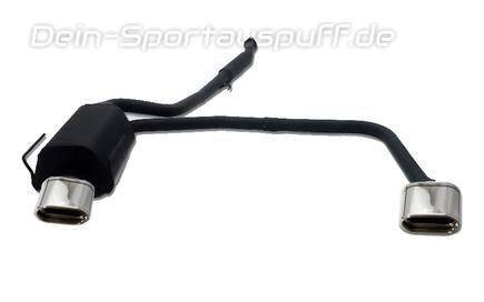 Ulter Duplex Sportauspuff BMW 3er E36 Lim., Touring, Coupe, Cabrio 90-97 145x75mm flachoval eingerollt abgeschrägt mit Absorber