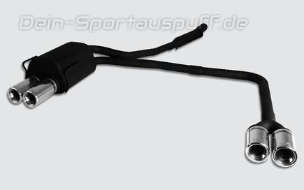 Ulter Duplex Sportauspuff BMW 3er E36 Lim., Touring, Coupe, Cabrio 90-97 80mm rund eingerollt gerade mit Absorber