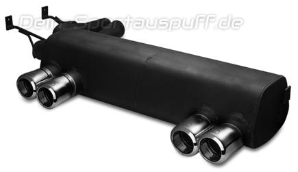 Ulter Duplex Sportauspuff BMW 3er E46 M3 00- 80mm rund eingerollt gerade mit Absorber