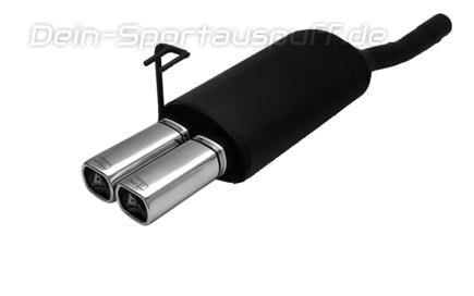 Ulter Sportauspuff Fiat BRAVA 97-01 80x65mm rechteckig eingerollt gerade mit Absorber