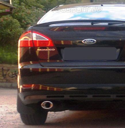 Ulter Sportauspuff Ford MONDEO mk4 Lim., Fließheck, Kombi 02/07- 120x80mm oval eingerollt gerade mit Absorber