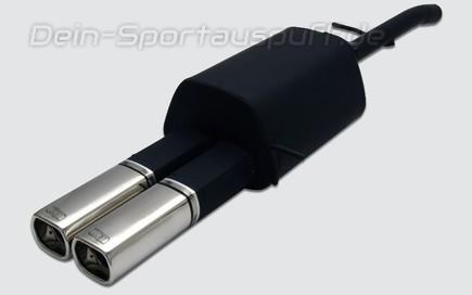 Ulter Sportauspuff Ford FUSION 06/02-05 80x65mm rechteckig eingerollt gerade mit Absorber