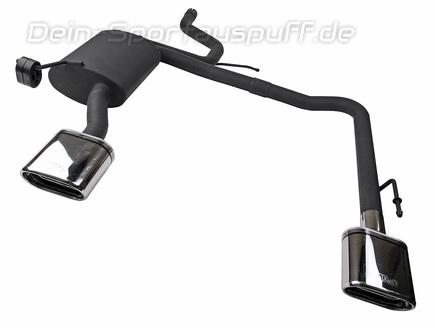 Ulter Duplex Sportauspuff Ford MONDEO mk3 Lim., Fließheck 10/00-06 145x75mm flachoval eingerollt abgeschrägt mit Absorber
