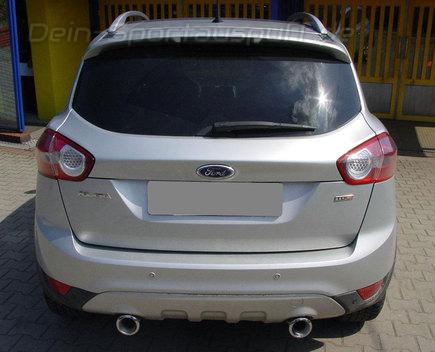 Ulter Duplex Sportauspuff Ford KUGA 08- 100mm rund eingerollt gerade mit Absorber