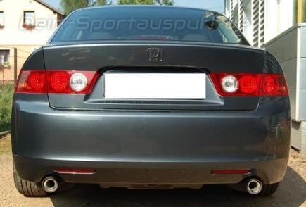 Ulter Duplex Sportauspuff Honda ACCORD 7 Lim. 2002-2008 80mm rund scharf abgeschrägt ohne Absorber