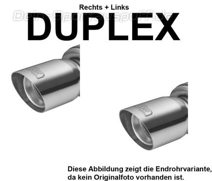 Ulter Duplex Sportauspuff Honda ACCORD 7 Kombi 80mm rund scharf abgeschrägt ohne Absorber