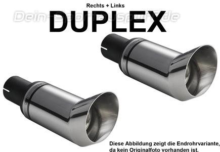 Ulter Duplex Sportauspuff Honda CIVIC V Fließheck 92-96 80mm DTM rund scharf abgeschrägt ohne Absorber