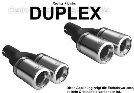 Ulter Duplex Sportauspuff Honda CRX DEL SOL 09/92- 80mm rund eingerollt gerade mit Absorber