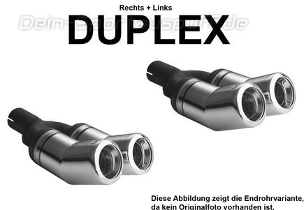 Ulter Duplex Sportauspuff Honda CRX DEL SOL 09/92- 80mm DTM rund eingerollt gerade mit Absorber