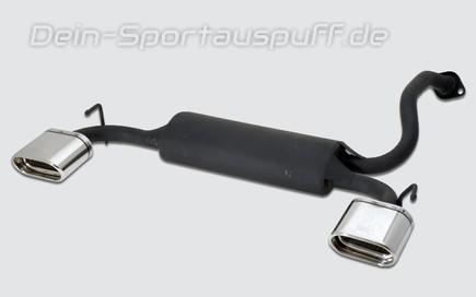 Ulter Duplex Sportauspuff Mazda 323F, 323C *, 323P 06/94-98 145x75mm flachoval eingerollt abgeschrägt mit Absorber