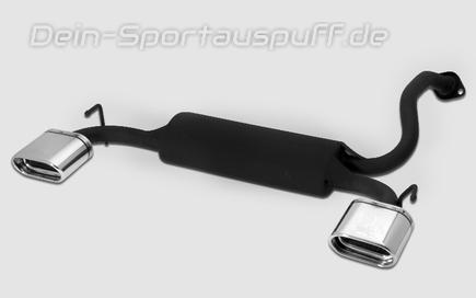 Ulter Duplex Sportauspuff Mazda 323, 323F 04/94-04/98 145x75mm flachoval eingerollt abgeschrägt mit Absorber