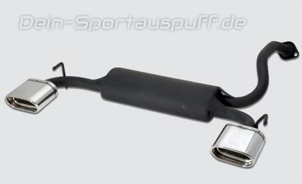 Ulter Duplex Sportauspuff Mazda 323, 323F 04/94-04/98 145x75mm DTM flachoval eingerollt gerade mit Absorber