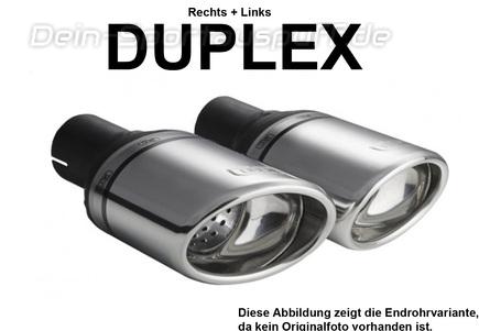 Ulter Duplex Sportauspuff Nissan 350Z 2003- 120x80mm oval eingerollt seitlich abgeschrägt mit Absorber