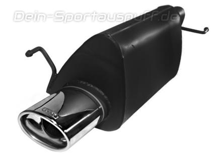 Ulter Sportauspuff Opel CORSA D 06- 120x80mm oval eingerollt abgeschrägt mit Absorber