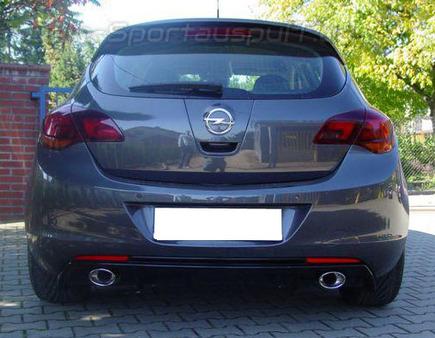 Ulter Duplex Sportauspuff Opel ASTRA J 09- 95x65mm oval eingerollt seitlich abgeschrägt ohne Absorber