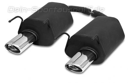 Ulter Duplex Sportauspuff Opel VECTRA C GTS Lim., Fließheck 02- 120x80mm oval eingerollt seitlich abgeschrägt mit Absorber