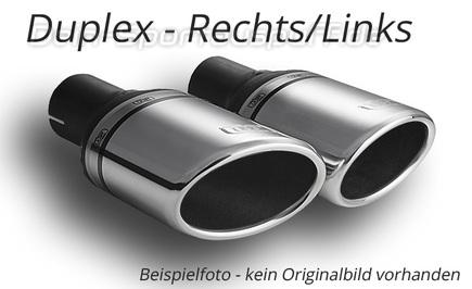 Ulter Duplex Sportauspuff Opel VECTRA C GTS Lim., Fließheck 02- 95x65mm oval eingerollt seitlich abgeschrägt ohne Absorber