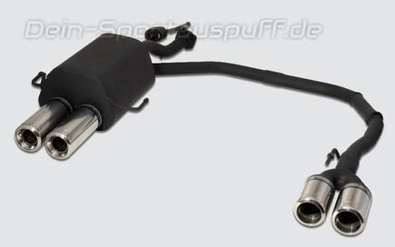 Ulter Duplex Sportauspuff Opel ASTRA G Fließheck 98-03 80mm rund eingerollt gerade mit Absorber