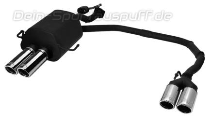 Ulter Duplex Sportauspuff Opel ASTRA G Fließheck 98-03 70mm rund eingerollt abgeschrägt mit Absorber