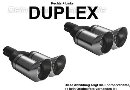 Ulter Duplex Sportauspuff Opel TIGRA 94- 80mm DTM rund scharf abgeschrägt ohne Absorber