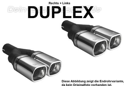 Ulter Duplex Sportauspuff Opel VECTRA C Kombi 09/2002- 80x65mm rechteckig eingerollt gerade mit Absorber