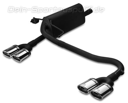 Ulter Duplex Sportauspuff Opel ASTRA H Kombi 03-09 95x65mm oval eingerollt abgeschrägt mit Absorber