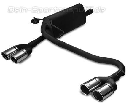 Ulter Duplex Sportauspuff Opel ASTRA H Kombi 03-09 70mm rund eingerollt abgeschrägt mit Absorber