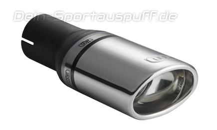 Ulter Sportauspuff Peugeot 307 Kombi 01-07 95x65mm oval eingerollt abgeschrägt mit Absorber