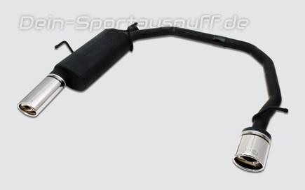 Ulter Duplex Sportauspuff Peugeot 206 98-03 95x65mm oval eingerollt gerade mit Absorber