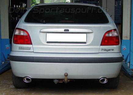 Ulter Duplex Sportauspuff Renault Megane Fließheck 99-10/02 95x65mm oval eingerollt gerade mit Absorber