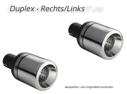 Ulter Duplex Sportauspuff Renault Megane Coupe, Coach 95-10/02 100mm rund eingerollt gerade mit Absorber
