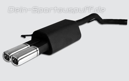 Ulter Sportauspuff Seat LEON 1M 99-05 80x65mm rechteckig eingerollt gerade mit Absorber