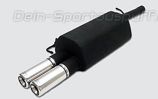 Ulter Sportauspuff Skoda SUPERB 2002- 80mm rund eingerollt gerade mit Absorber