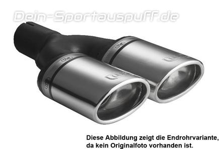 Ulter Sportauspuff Skoda SUPERB 2002- 95x65mm oval eingerollt abgeschrägt mit Absorber