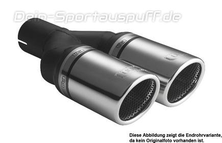 Ulter Sportauspuff Skoda SUPERB 2002- 70mm rund eingerollt abgeschrägt mit Absorber