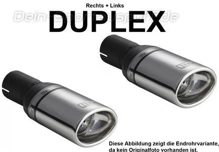Ulter Duplex Sportauspuff Skoda FABIA 1 Lim., Kombi 95x65mm oval eingerollt gerade mit Absorber