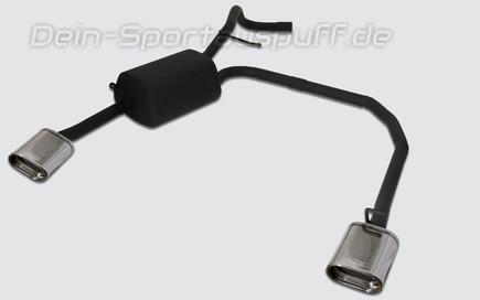 Ulter Duplex Sportauspuff Skoda FABIA 1 Lim., Kombi 145x75mm flachoval eingerollt abgeschrägt mit Absorber
